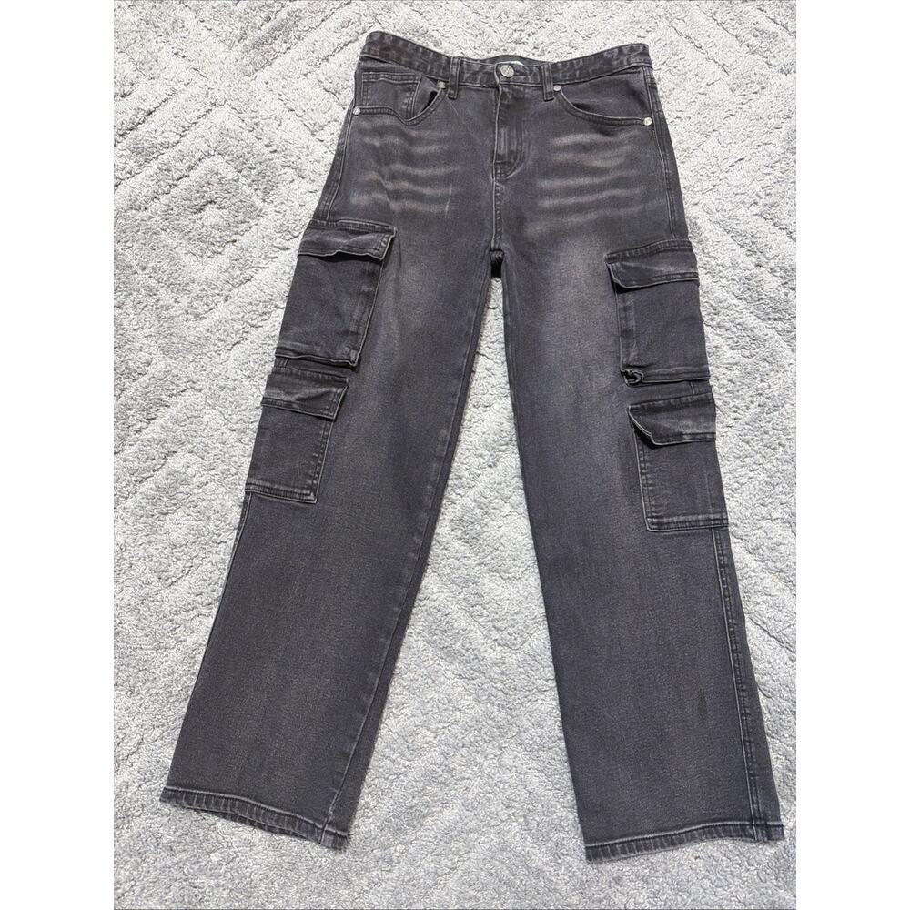 Rock Salt Cargo Pants Youth 18 Faded Black Grunge Skater 30x27